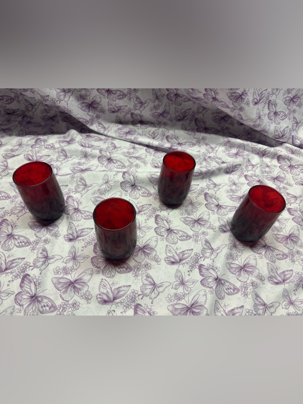 📍Vintage Anchor Hocking Royal Ruby Red Tumbler Glasses - Picture 2 of 3